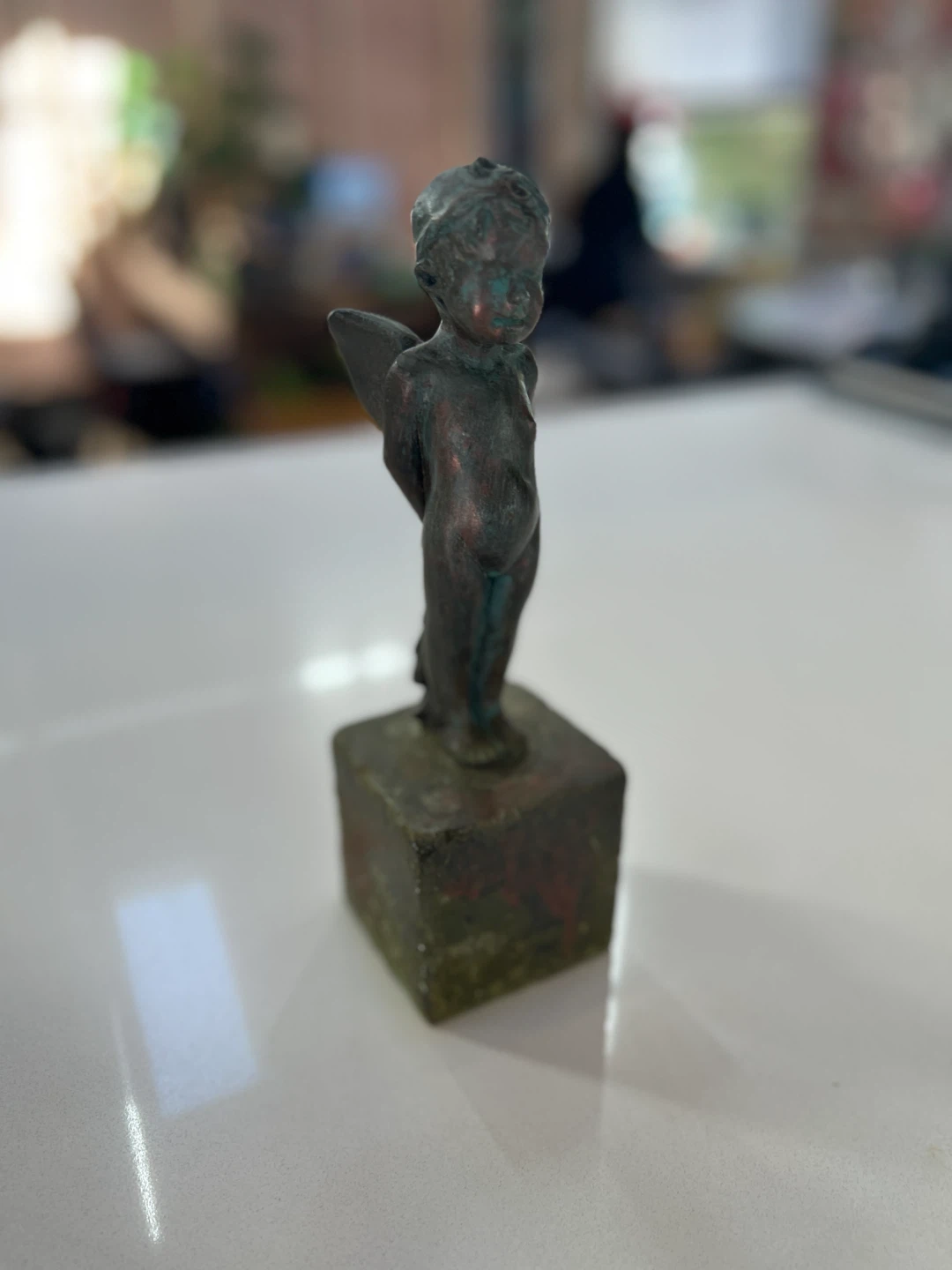 Small Bronze Cherub Statue