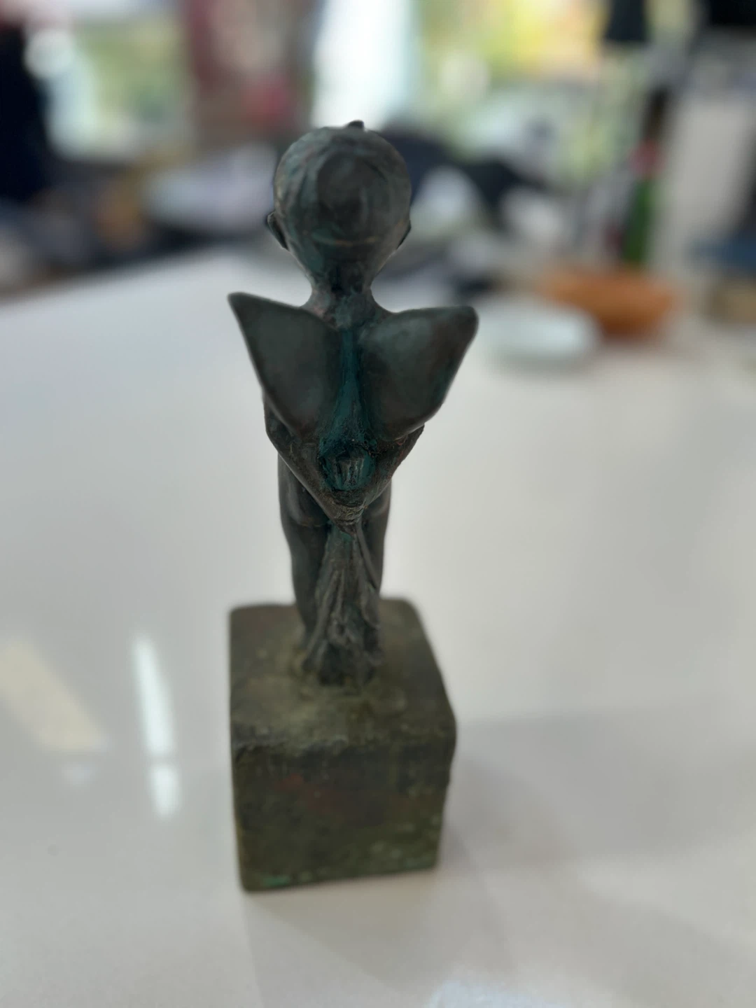 Small Bronze Cherub Statue - photo 2