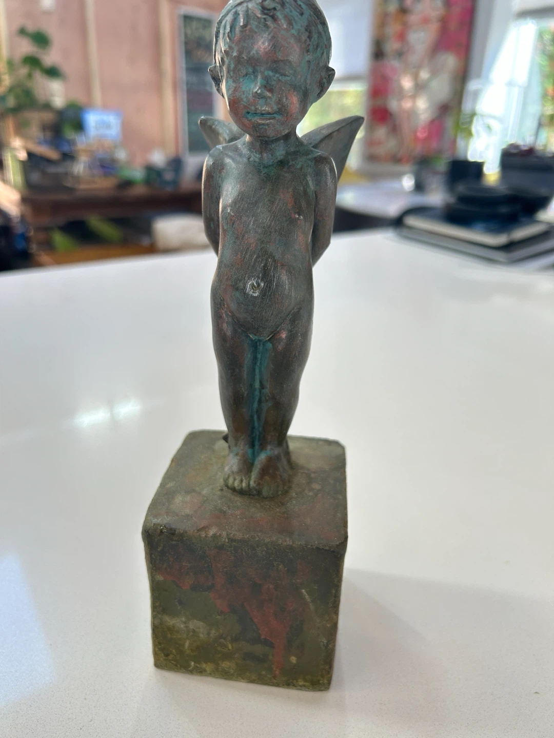 Small Bronze Cherub Statue - photo 3