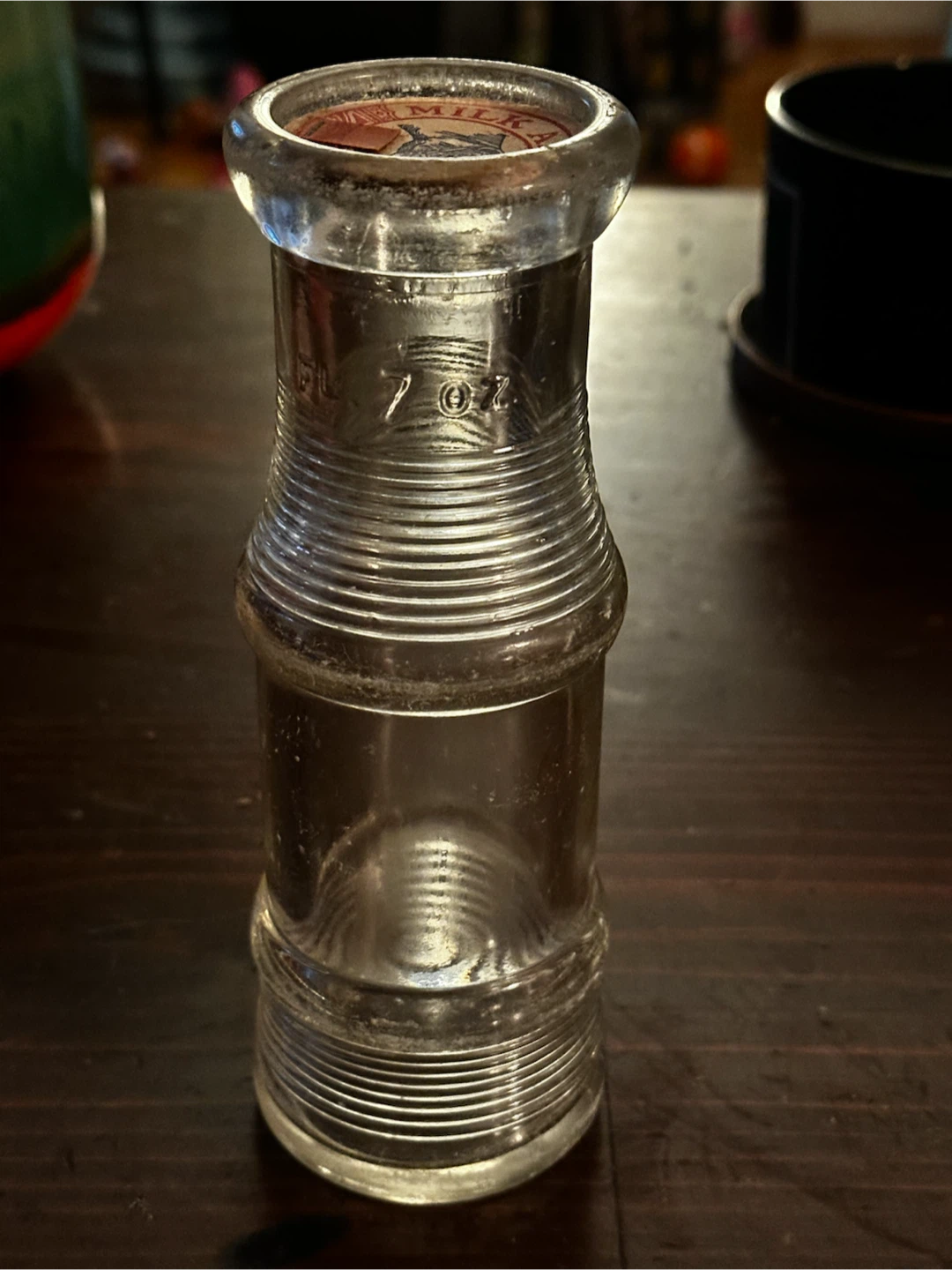 Vintage 1940s Dominion Glass 7oz Milk Bottle & Cap - photo 2