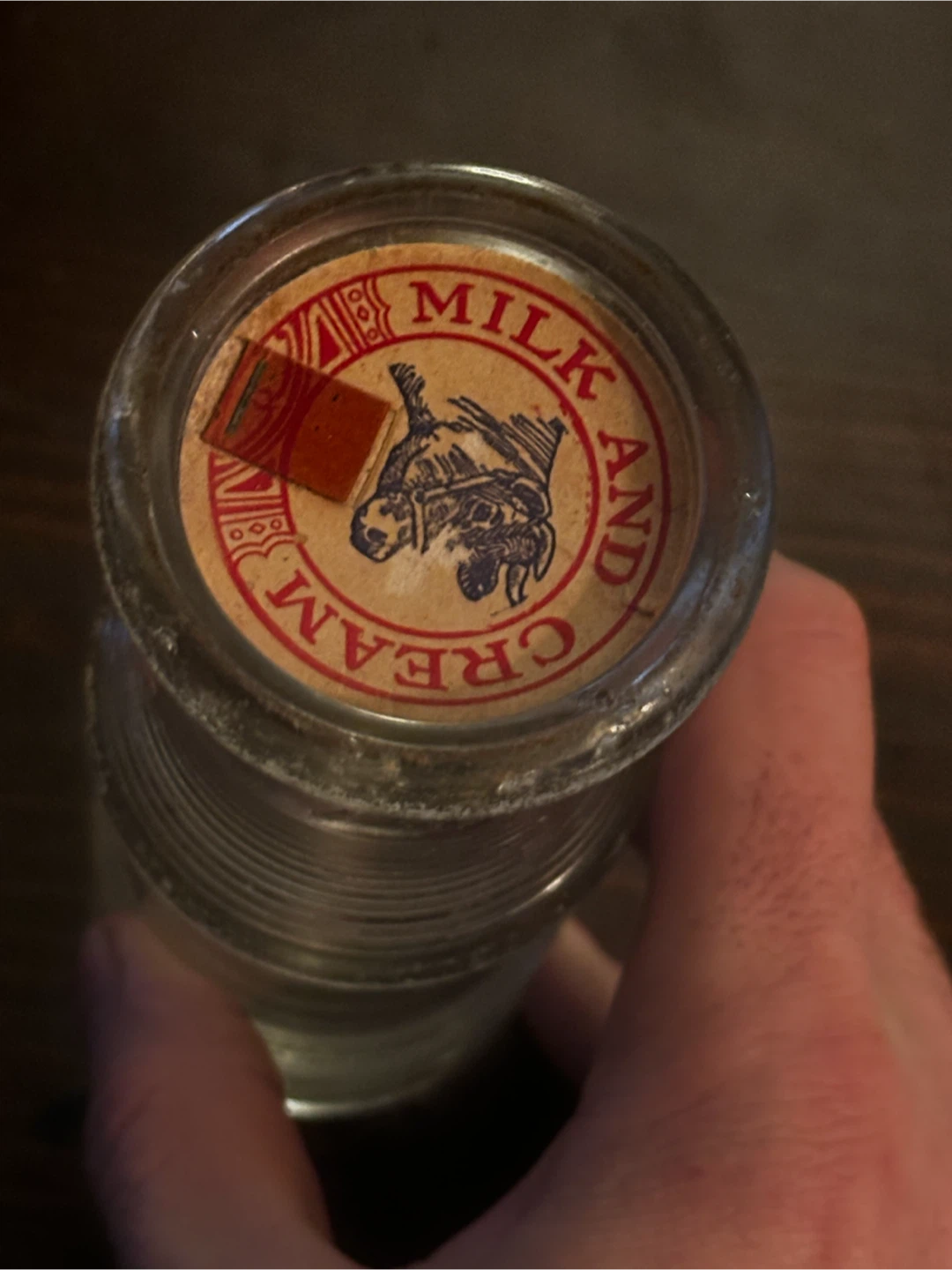 Vintage 1940s Dominion Glass 7oz Milk Bottle & Cap - photo 4