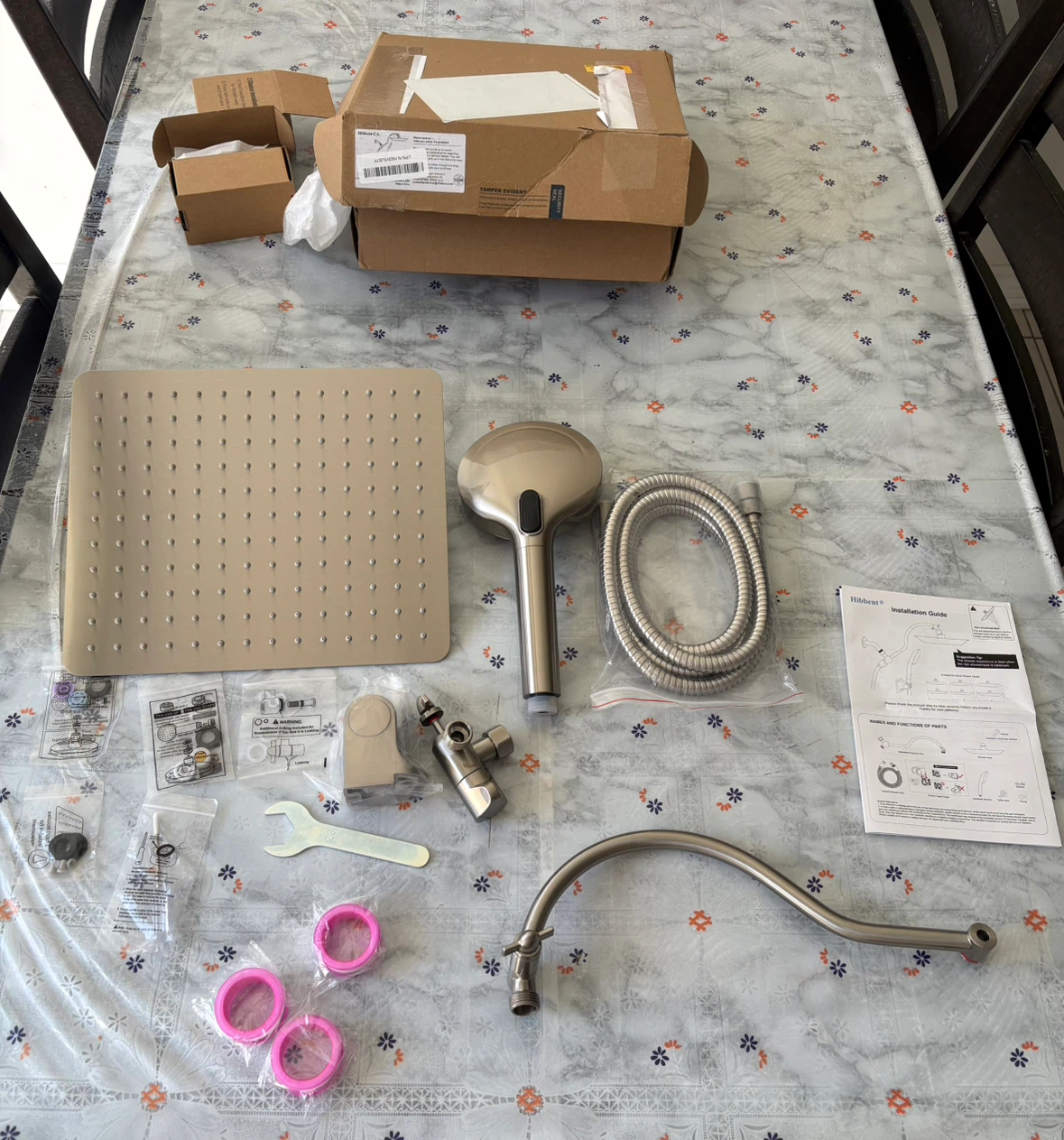 Hibbent Rainfall Shower Head Combo Set – Brushed Nickel - photo 2