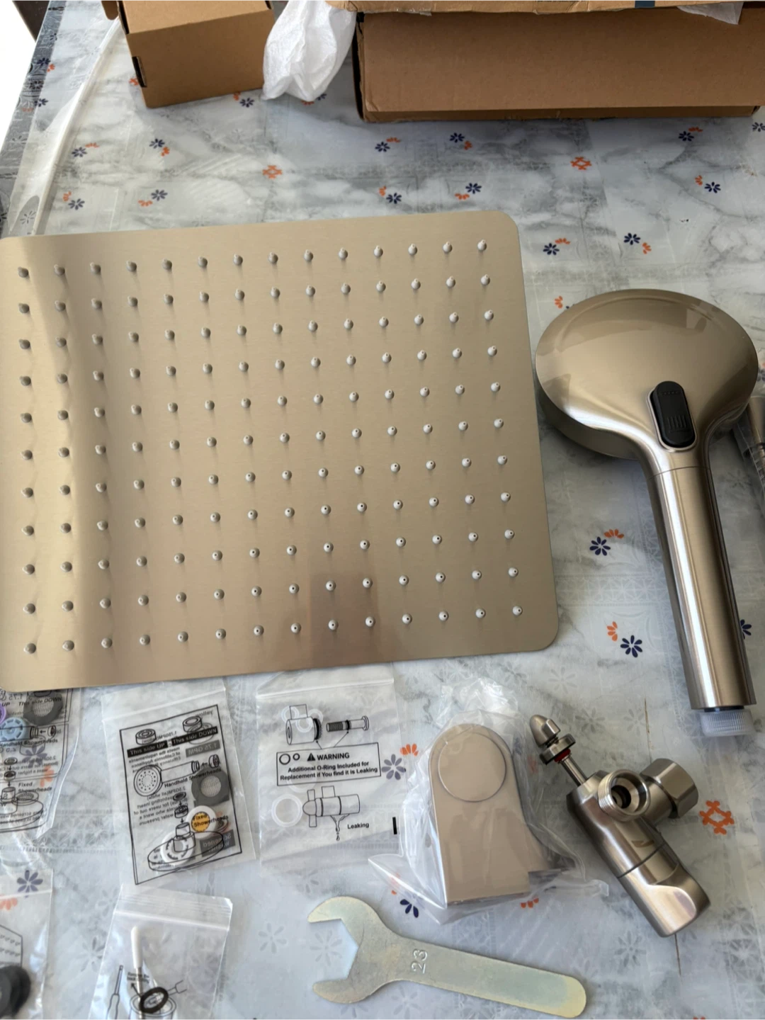 Hibbent Rainfall Shower Head Combo Set – Brushed Nickel - photo 3