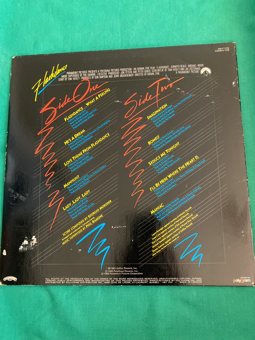 Flashdance Original Motion Picture Soundtrack Vinyl Record - photo 2