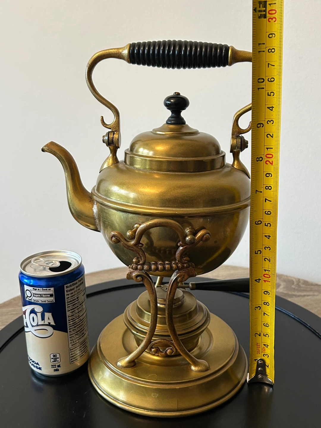 Antique Brass Tilting Tea Kettle on Stand– S. Sternau & Co ASIS - photo 2