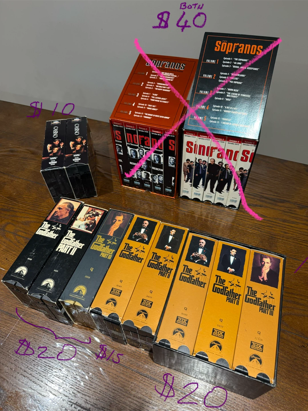 The Godfather & Casino VHS Set
