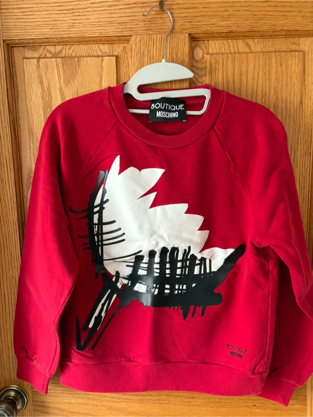 Boutique Moschino Red Graphic Sweatshirt