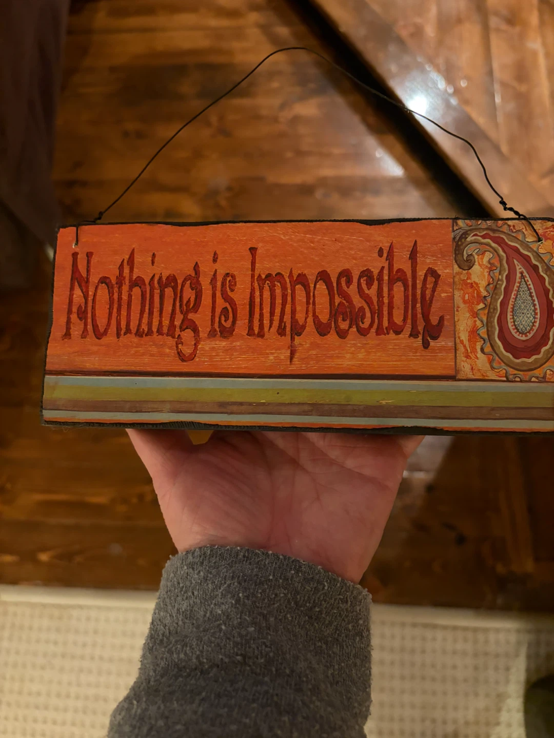 Kate McRostie Nothing is Impossible Wooden Sign - photo 2