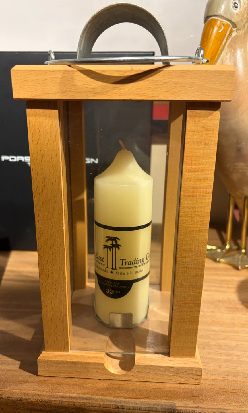 East Trading Co. Wooden Candle Lantern