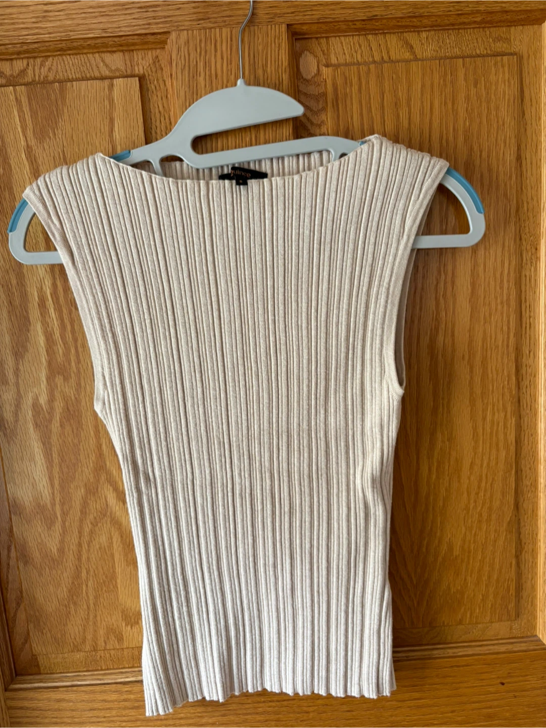 Quince Ribbed Sleeveless Top Beige