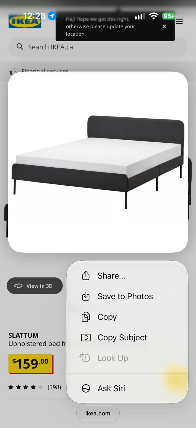 IKEA SLATTUM Upholstered bed frame