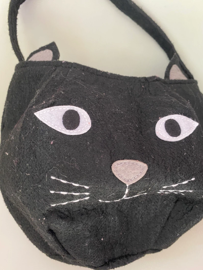 Black Cat Felt Halloween Treat Bag