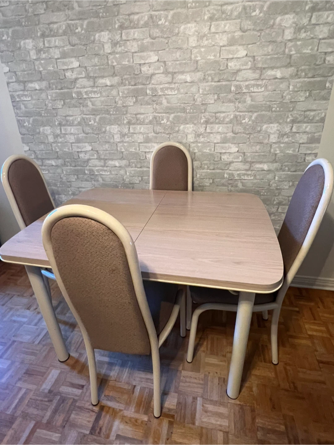 Vintage Dining Table and Four Chairs Set