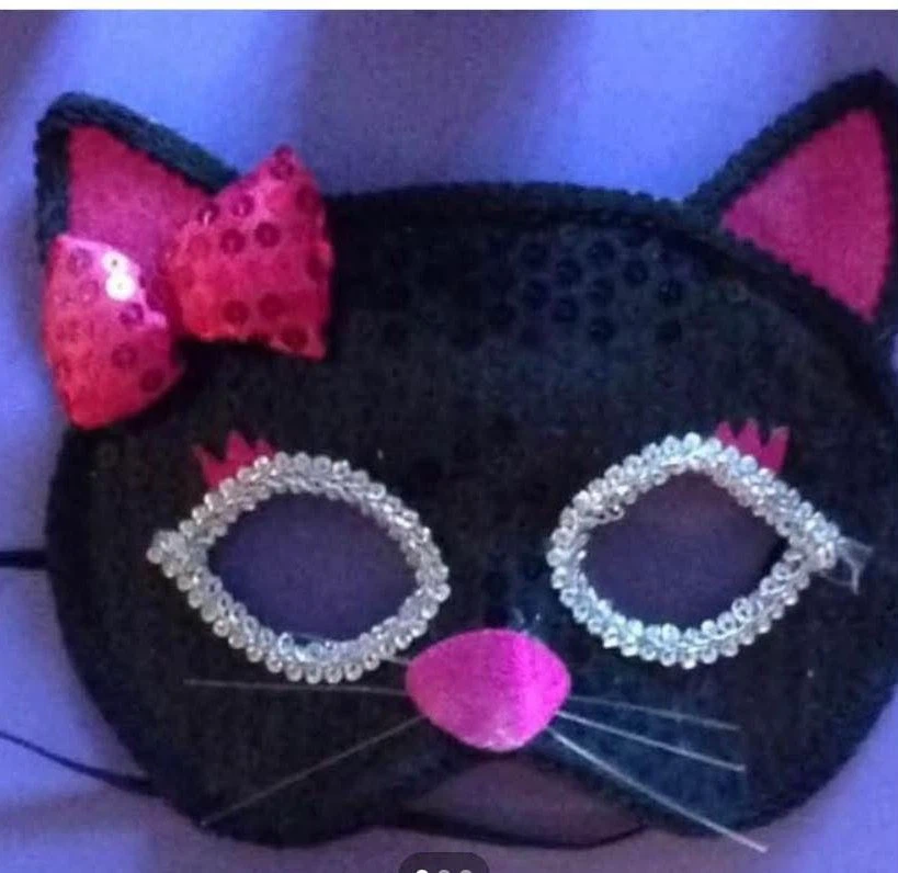 Black Cat Sequined Mask