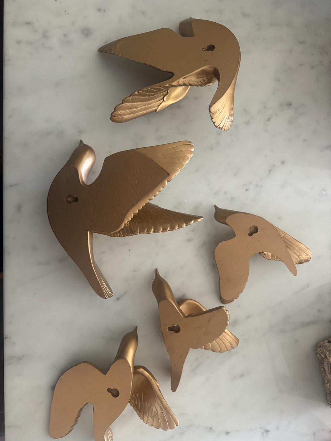 Set of 5 Gold Flying Bird Wall Decor - photo 2