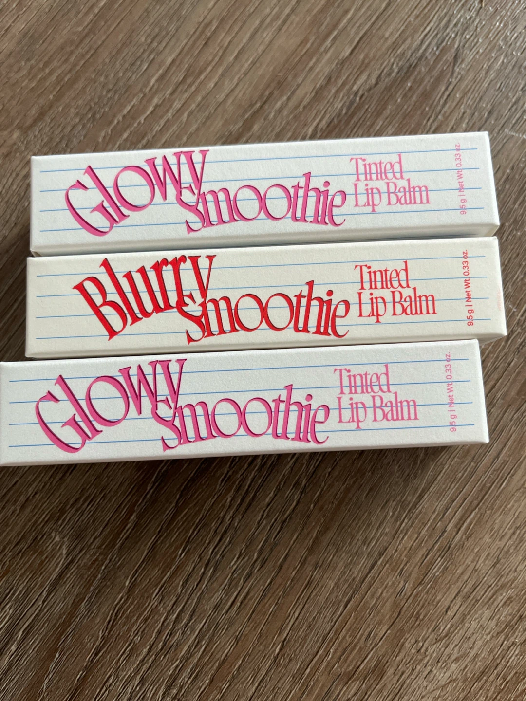 Set of 3 Tinted Lip Balms: Glowy and Blurry Smoothie