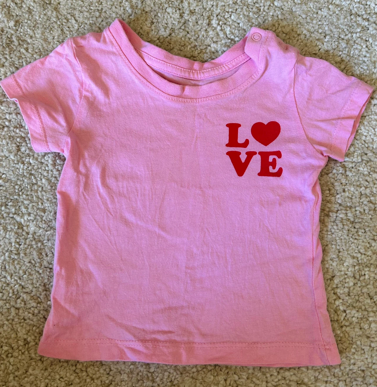 Primark Baby Love T-Shirt Pink 3-6 Months