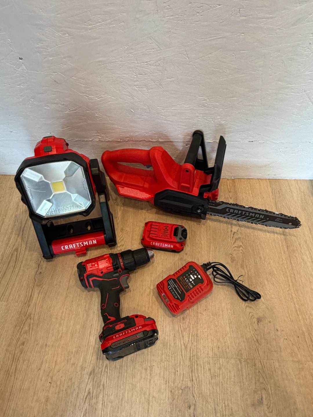 Craftsman V20 Tool Bundle: Chainsaw, Drill, and Light