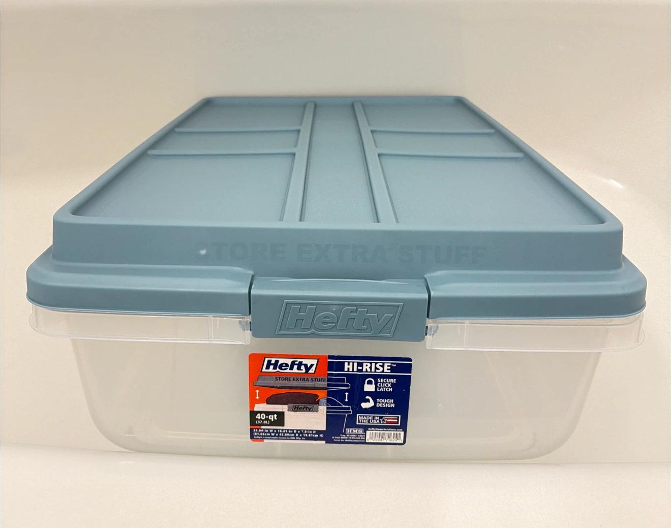 Bundle of 2 x HEFTY Hi-Rise Storage Bins (40-qt and 72-qt) - photo 3