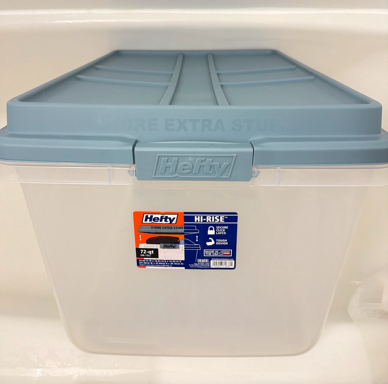 Bundle of 2 x HEFTY Hi-Rise Storage Bins (40-qt and 72-qt) - photo 2