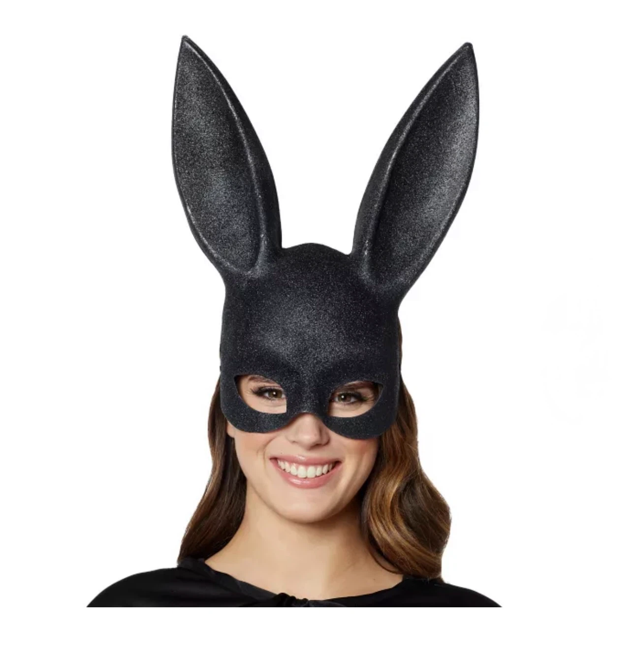 Black Glitter Bunny Rabbit Mask
