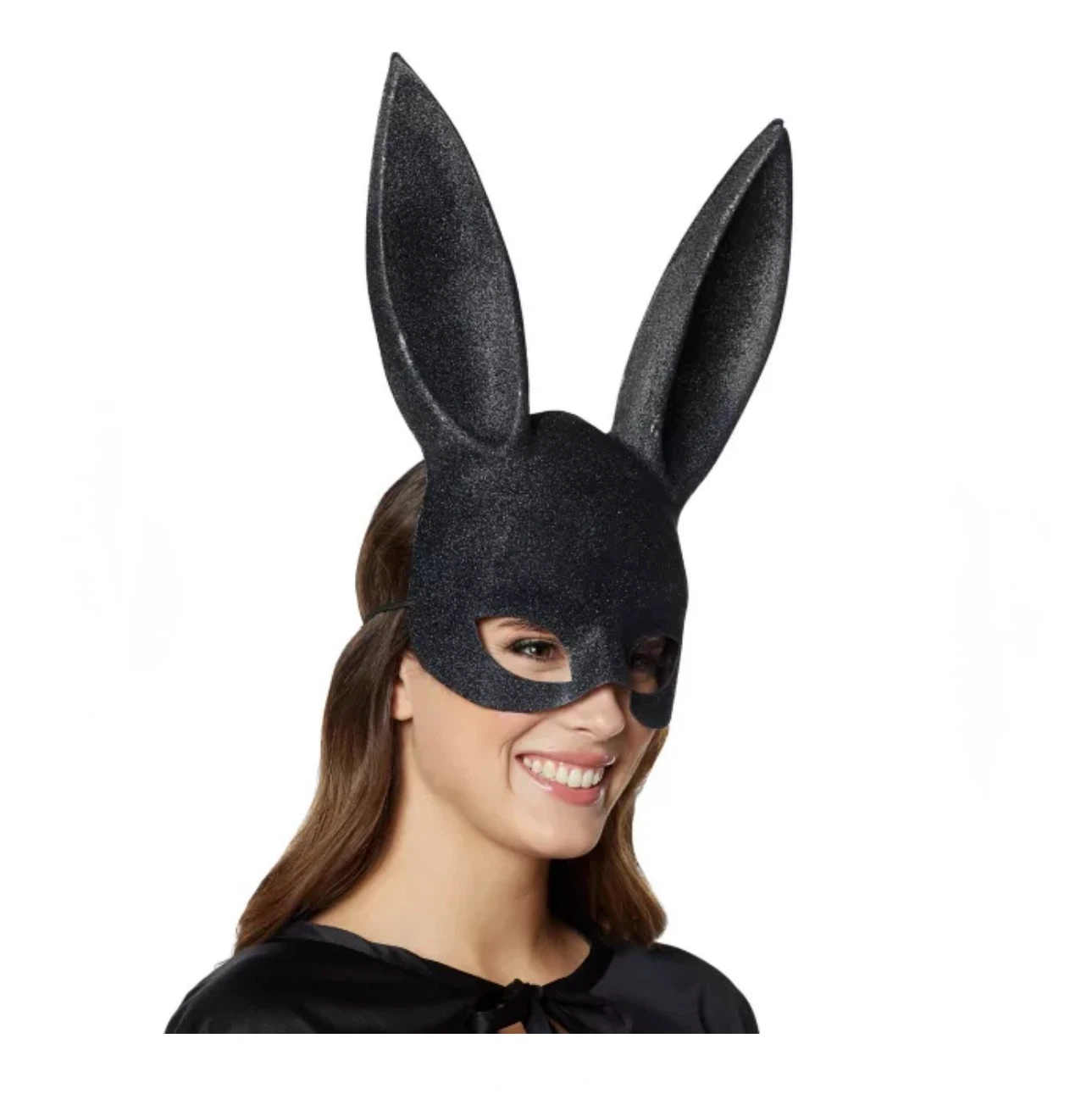 Black Glitter Bunny Rabbit Mask - photo 2