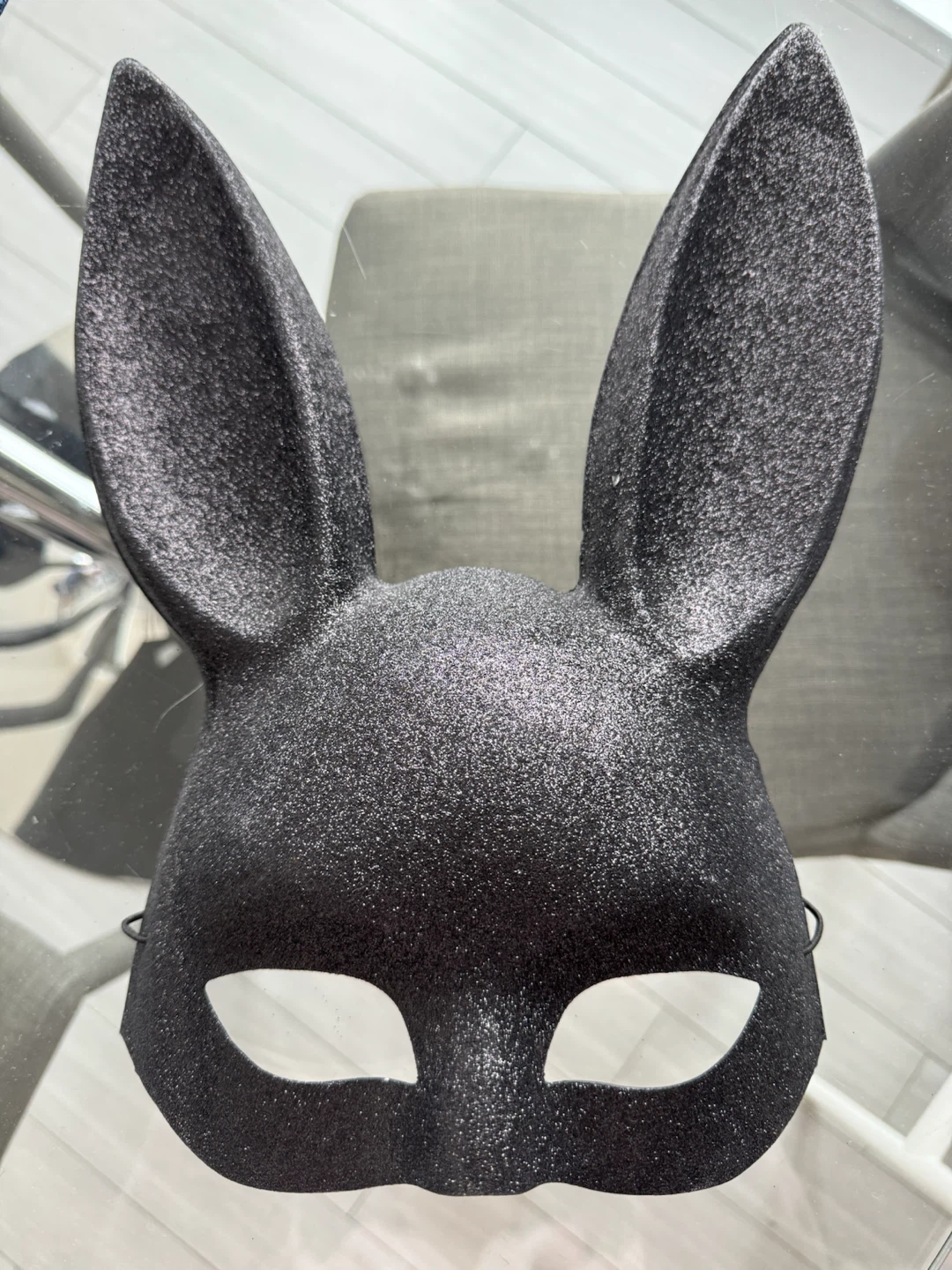 Black Glitter Bunny Rabbit Mask - photo 3