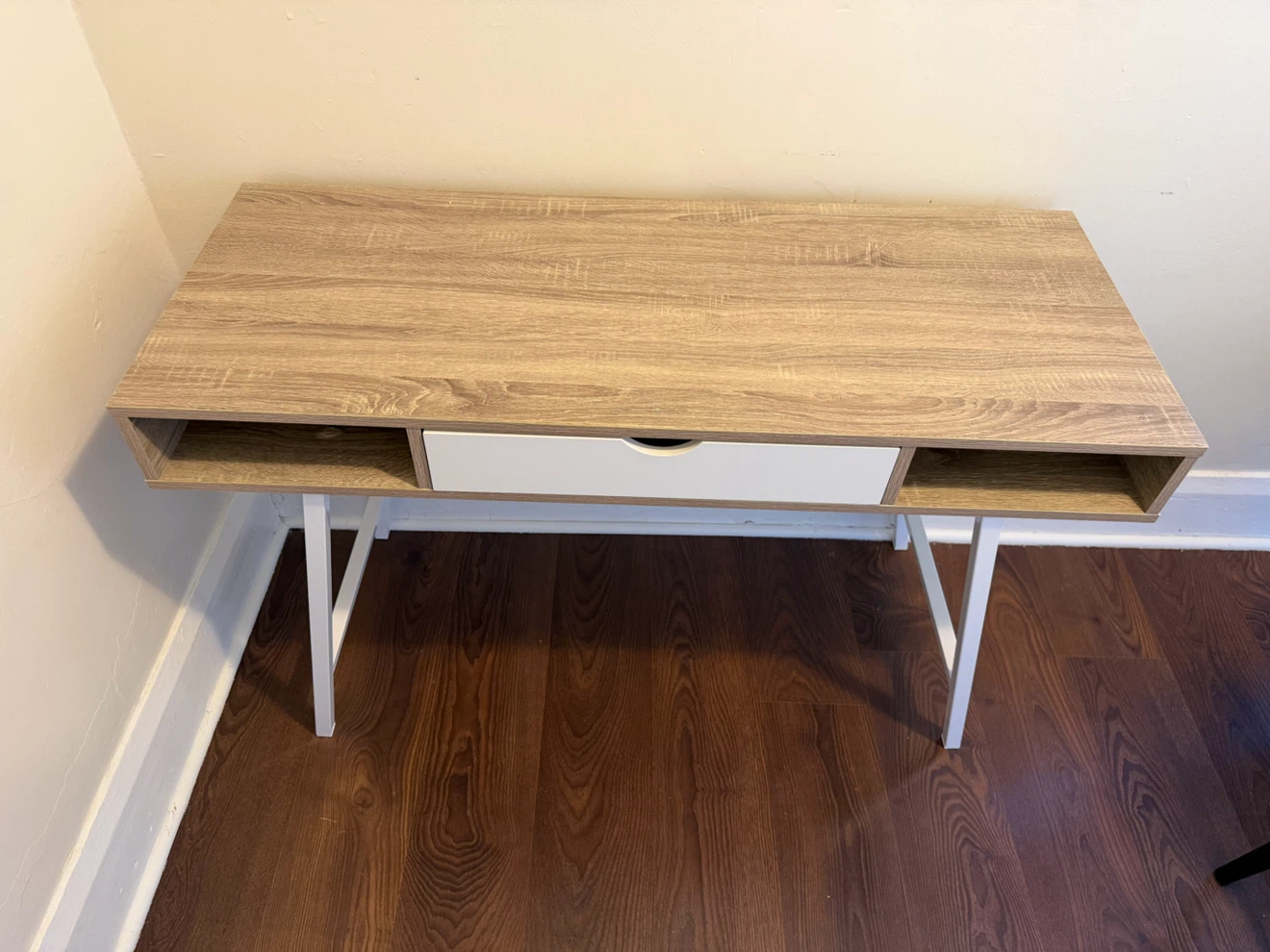 Modern Wood Grain Writing Desk with Drawer