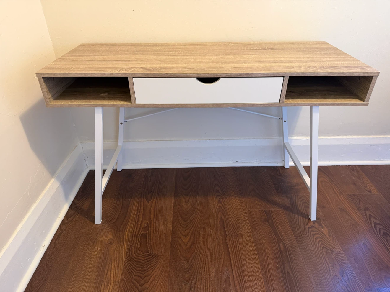 Modern Wood Grain Writing Desk with Drawer - photo 2