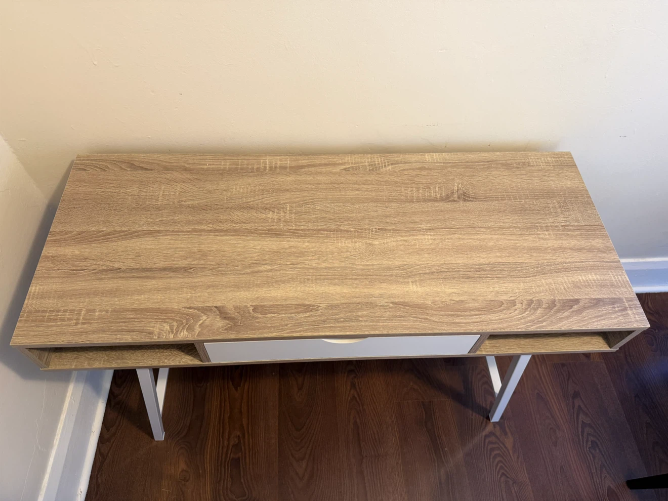Modern Wood Grain Writing Desk with Drawer - photo 3