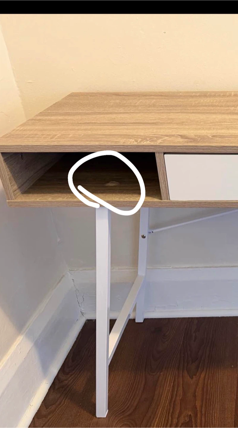 Modern Wood Grain Writing Desk with Drawer - photo 4
