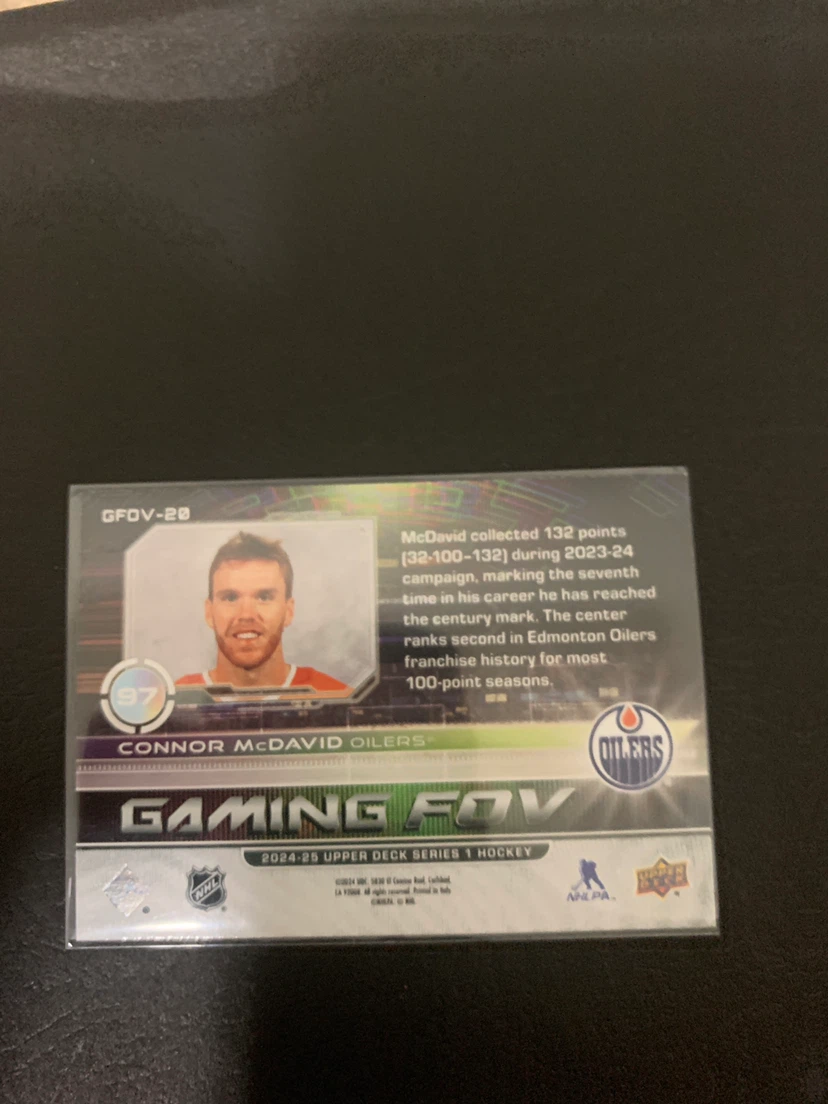 2024-25 Upper Deck Connor McDavid Gaming FOV Card - photo 2