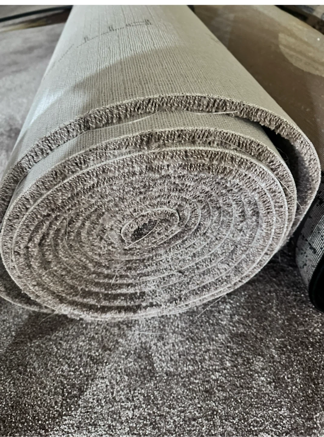 Beige Textured Carpet Remnant