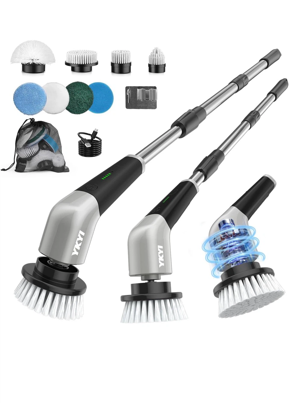 YKYI Electric Spin Scrubber with 8 Brush Heads