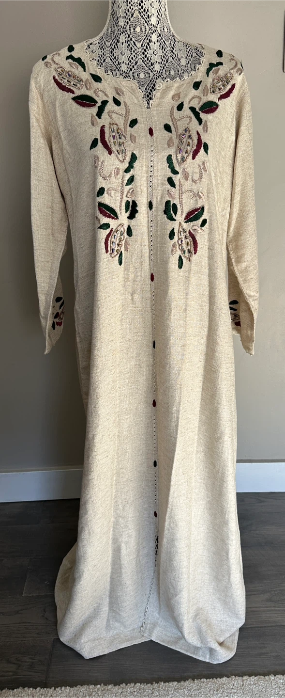 Embroidered Linen Kaftan Dress - New - photo 2