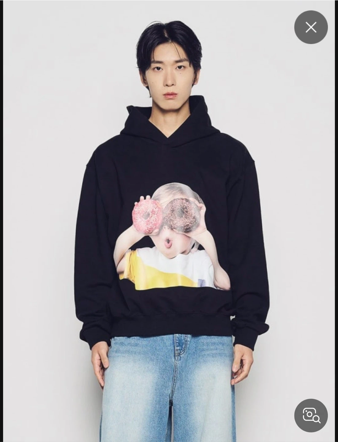 ADLV Baby Face Donut Hoodie - Black