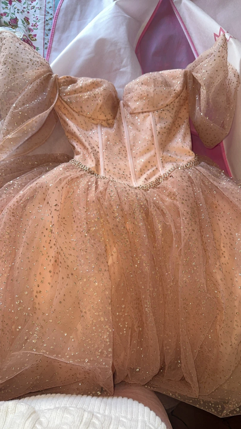 Layla K. Pink Glitter Formal Dress Size 4 - photo 5