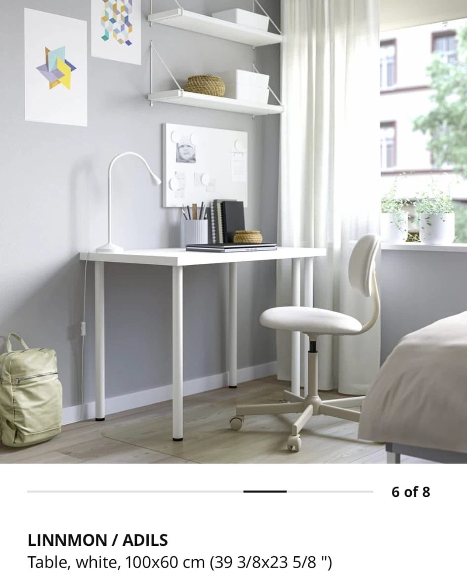 IKEA Linnmon/Adils white table