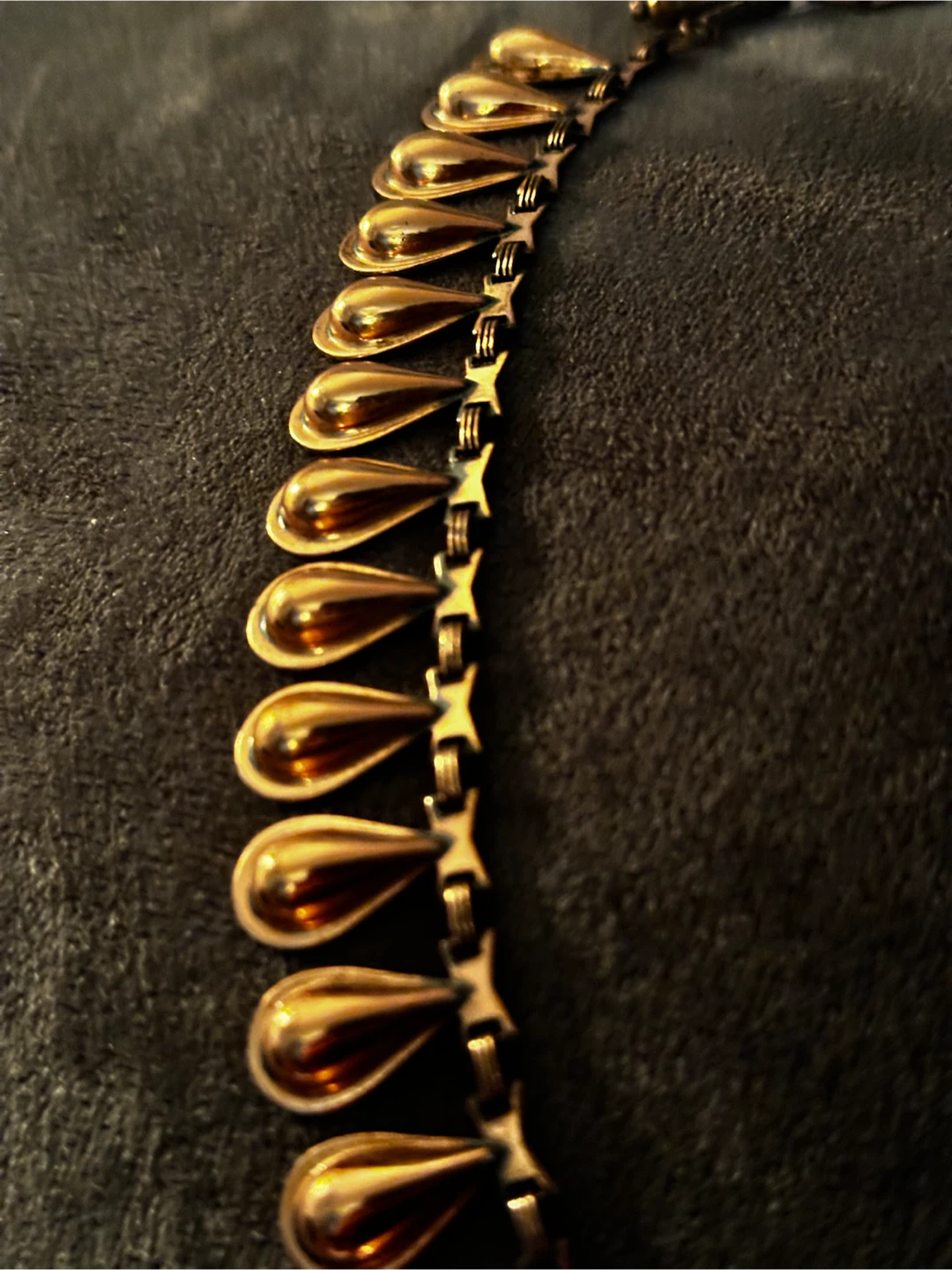 1950s Etruscan Revival Copper Drop Necklace 18.5" - photo 2