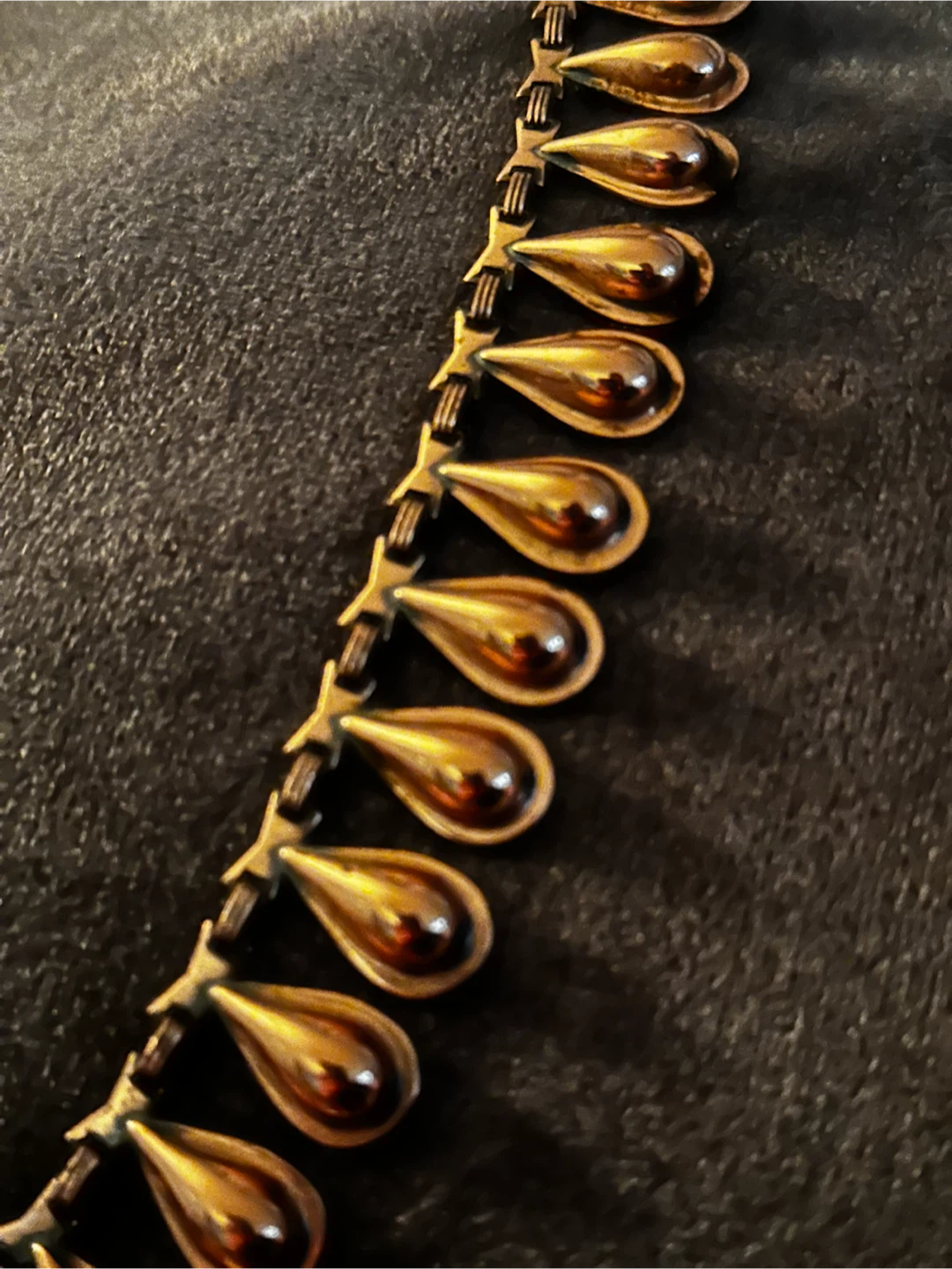 1950s Etruscan Revival Copper Drop Necklace 18.5" - photo 3