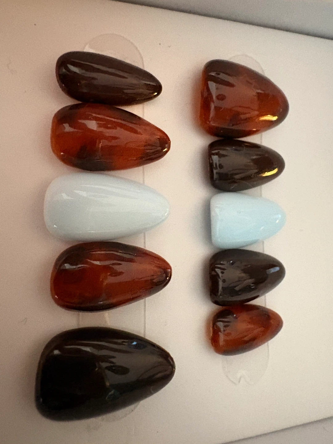 Press-on nail set in tortoise and blue - photo 2