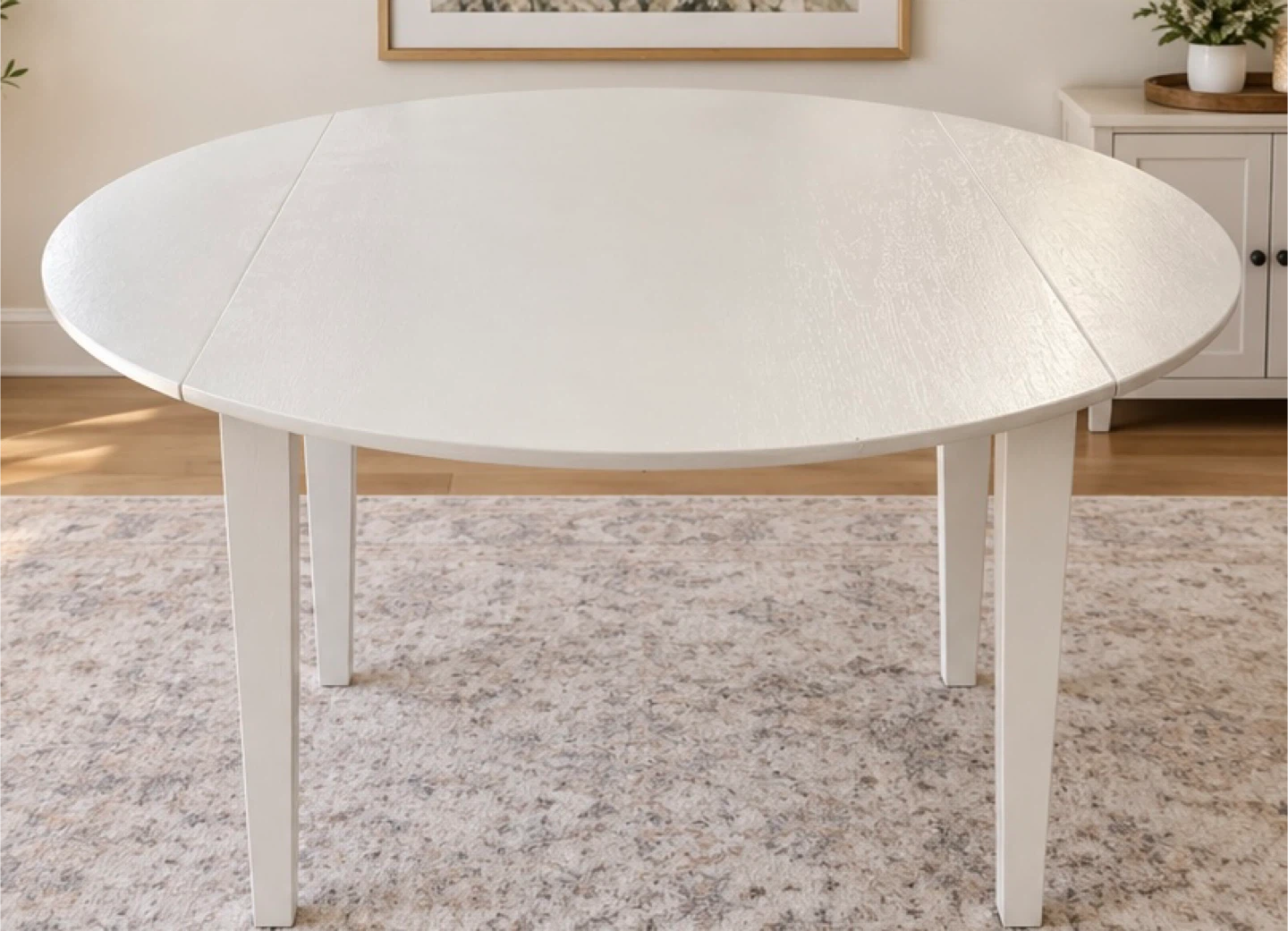 Drop leaf White Dining Table and Two Chairs Set