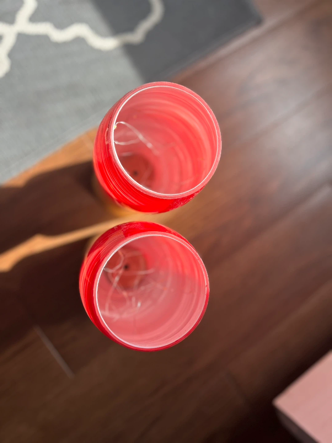 Set of Two Red Glass LED Decorative Lights - photo 3