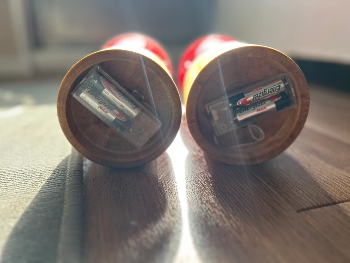 Set of Two Red Glass LED Decorative Lights - photo 5