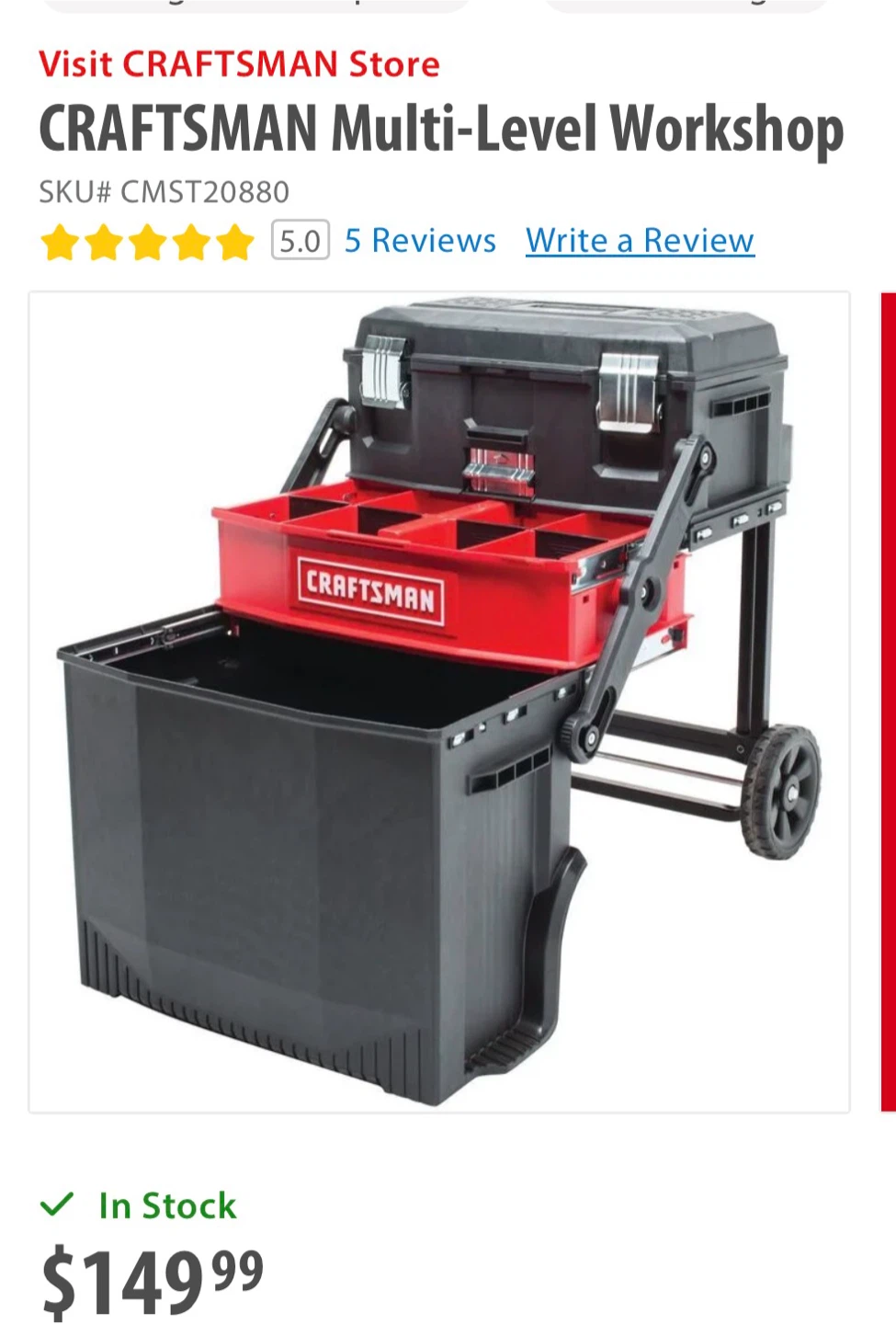Craftsman Multi-Level Rolling Workshop