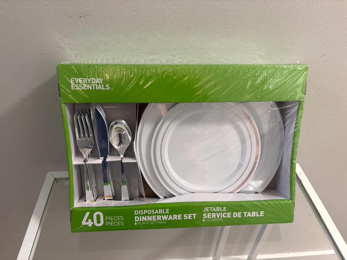 Everyday Essentials 40-Piece Disposable Dinnerware Set - photo 5