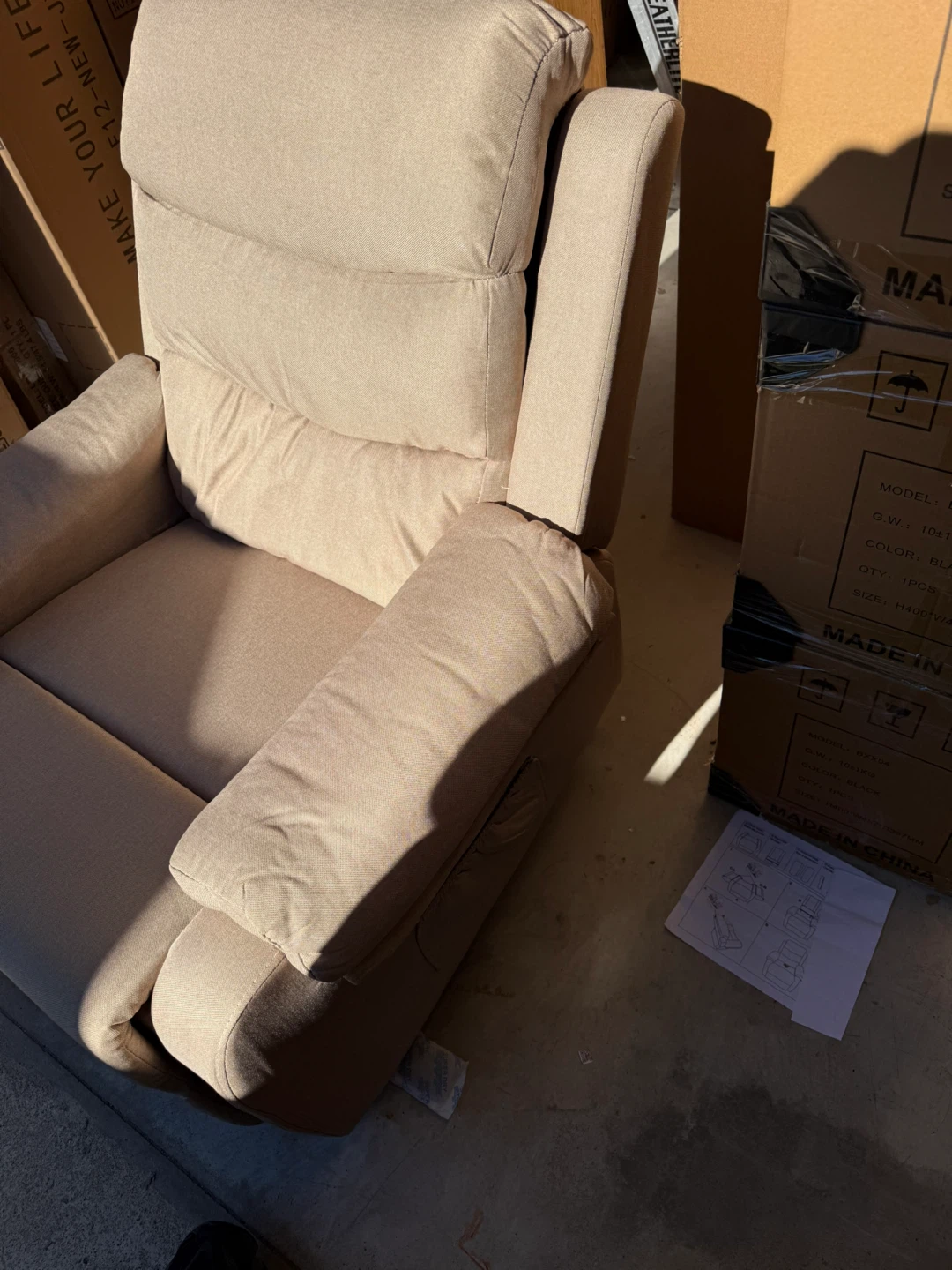 Beige Fabric sofa Chair - photo 3