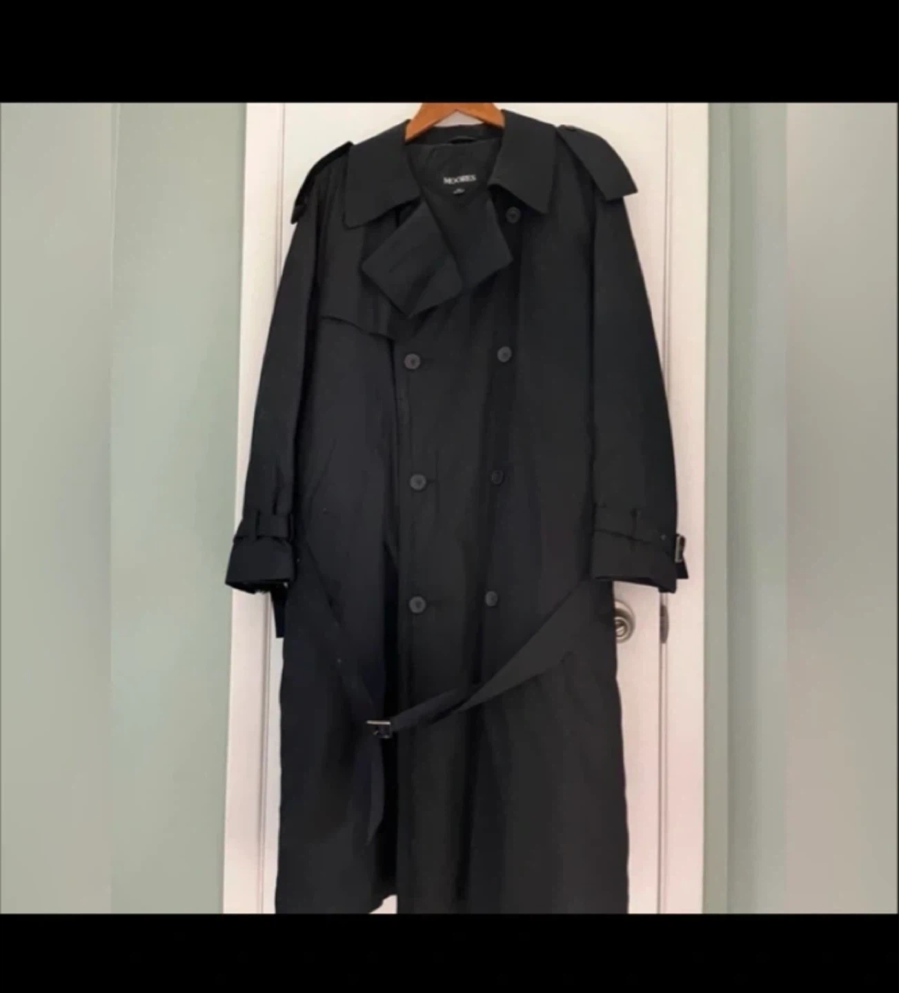 Moores Black Trench Coat