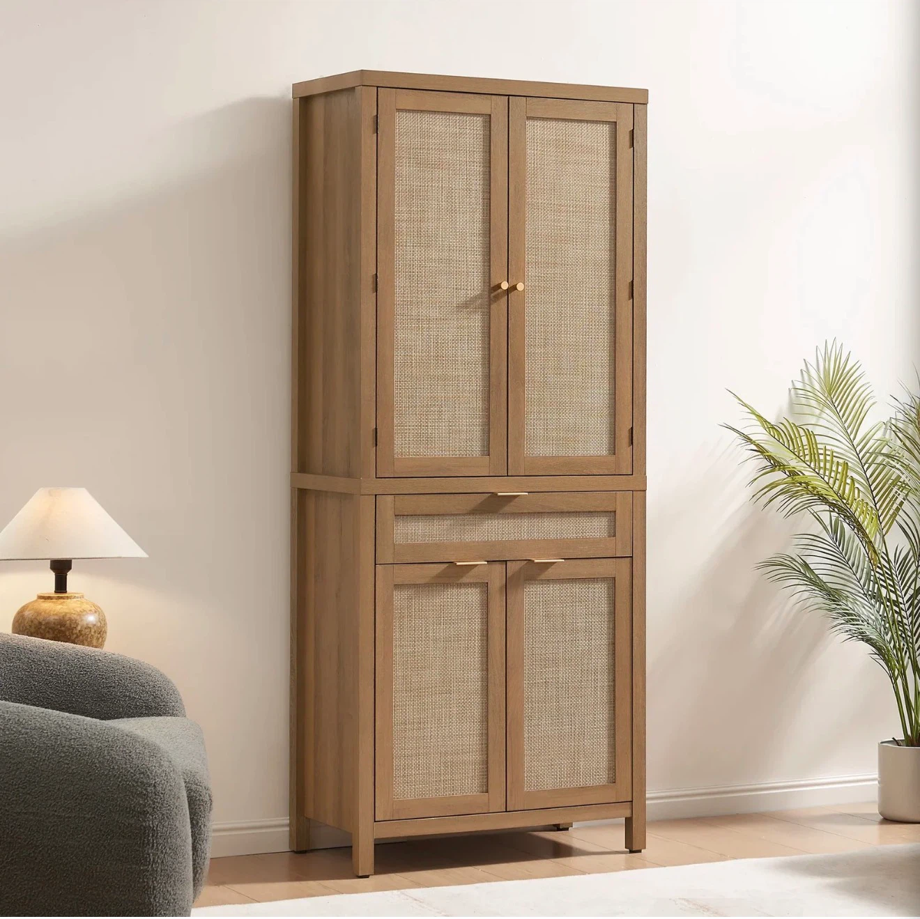 Rattan Kitchen Pantry Cabinet - photo 2