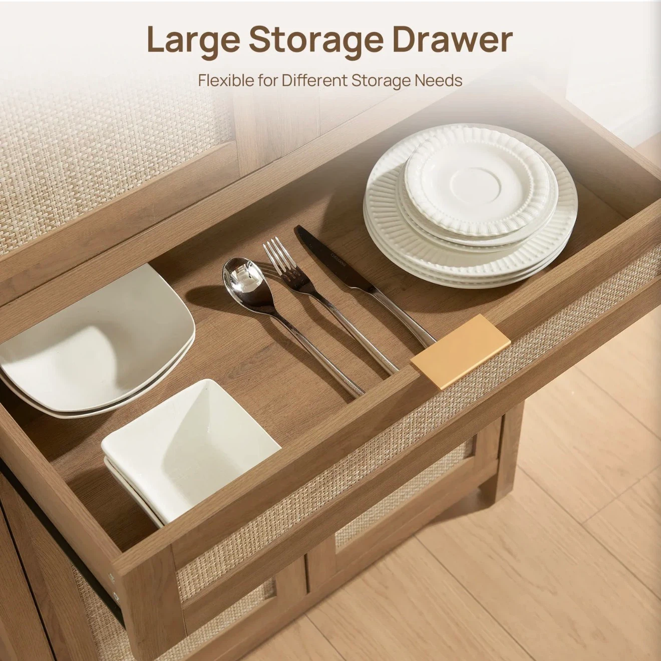 Rattan Kitchen Pantry Cabinet - photo 5